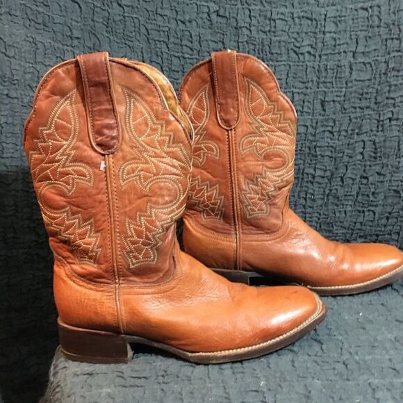 Texas Country Men's Cognac Cowboy Boots Size 9.5 - Picture 1 of 9